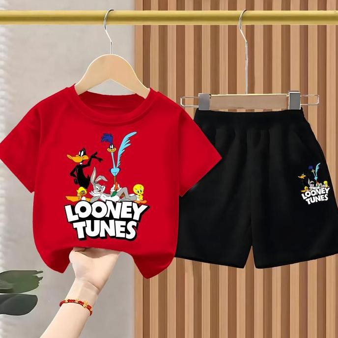 SETELAN BAJU DAN CELANA ANAK LOONEY TUNES UNTUK USIA 1-10 TAHUN - SETELAN ANAK CELANA PENDEK