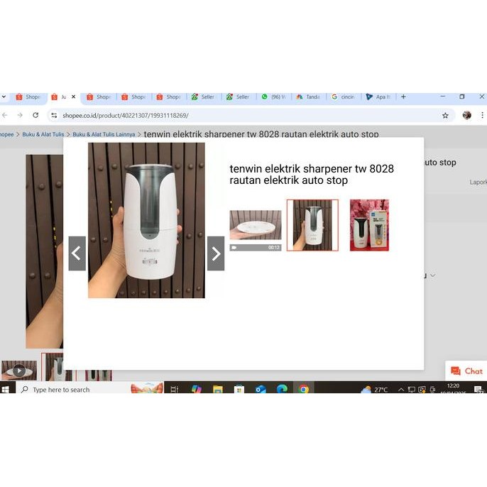 

TERLARIS - tenwin elektrik sharpener tw 8009 rautan elektrik auto stop