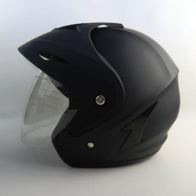 BEBAS ONGKIR - Helm 05 Ukuran Besar L - 2XL Solid Black Doff TERMURAH