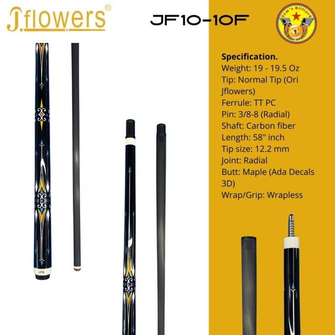 JFlowers Cue - [ JF10-10F ] - [ Play Cue ] - Stick Billiard JFlowers-JFlowers