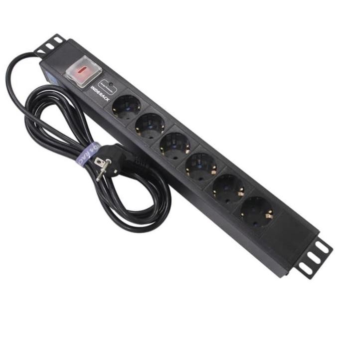 Pdu Rack Server Surge Protector Stop Kontak 6 Lubang Indorack Original