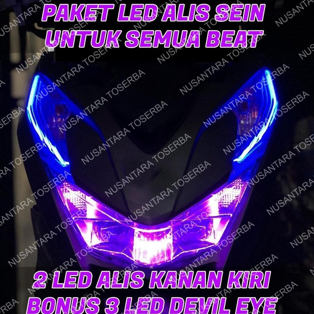 TERMURAH Paket Lampu Alis Beat Bonus Devil Eyes Siap Pakai Lampu Alis Drl Led Beat Beat Lampu Alis M