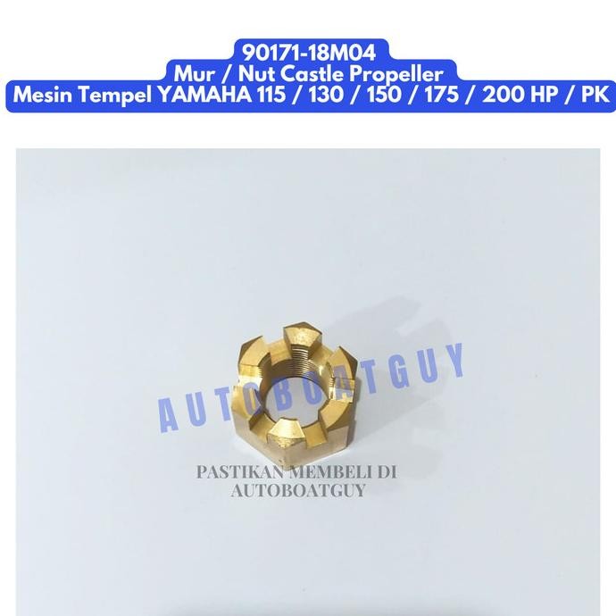 ((((()paling dicari] 90171-18M04 Mur / Nut Castle Propeller Mesin Tempel YAMAHA 115 / 130 / 150 / 17