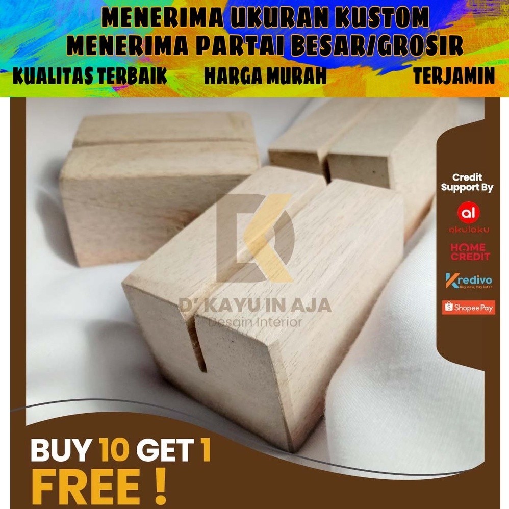

Price Tag Holder Kayu 8cm 10cm 12cm 15cm Stand Dudukan Akrilik wooden