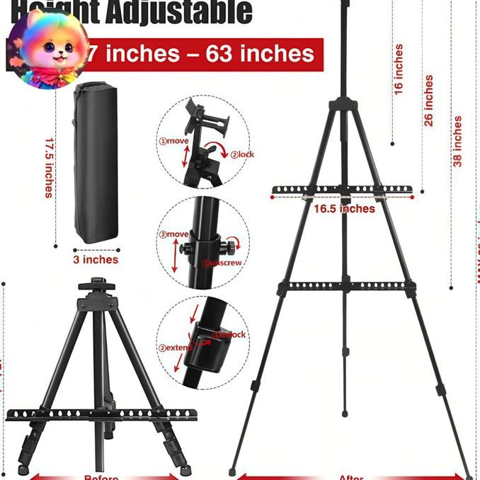 

White Board Tripod / Poster Frame / Easel Lukis