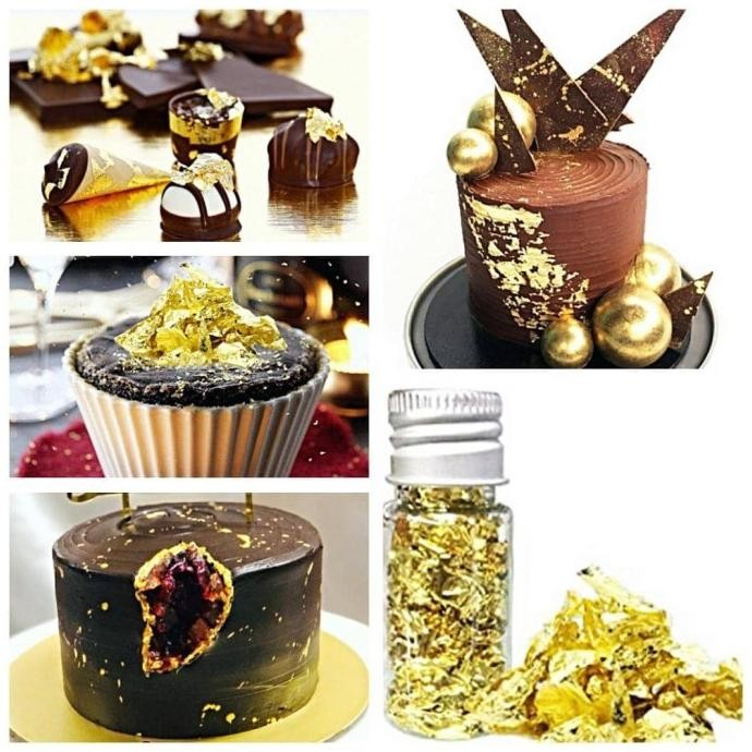 

edible gold foil 5 g paper golden flake emas hiasan kue edible warna
