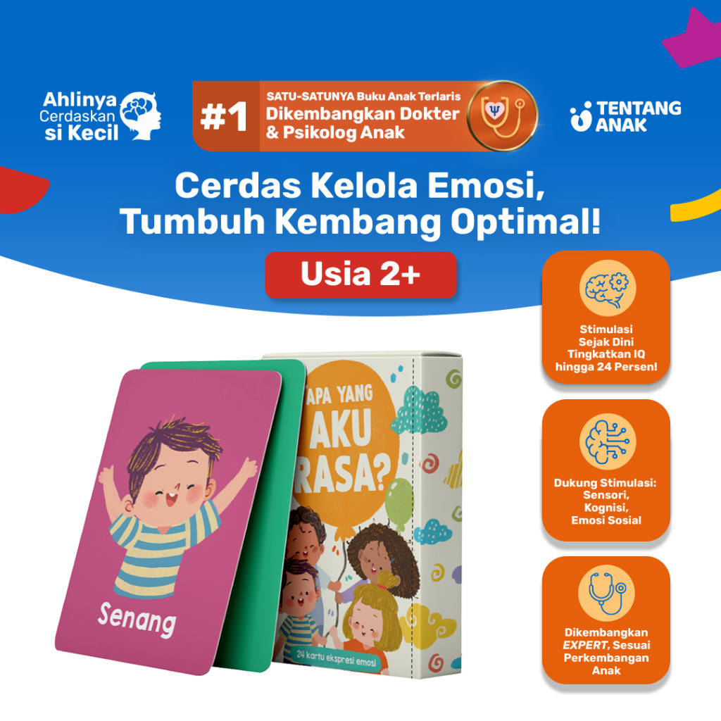 Flashcard Emosi Anak - Kartu Edukasi Belajar Mengenal Perasaan