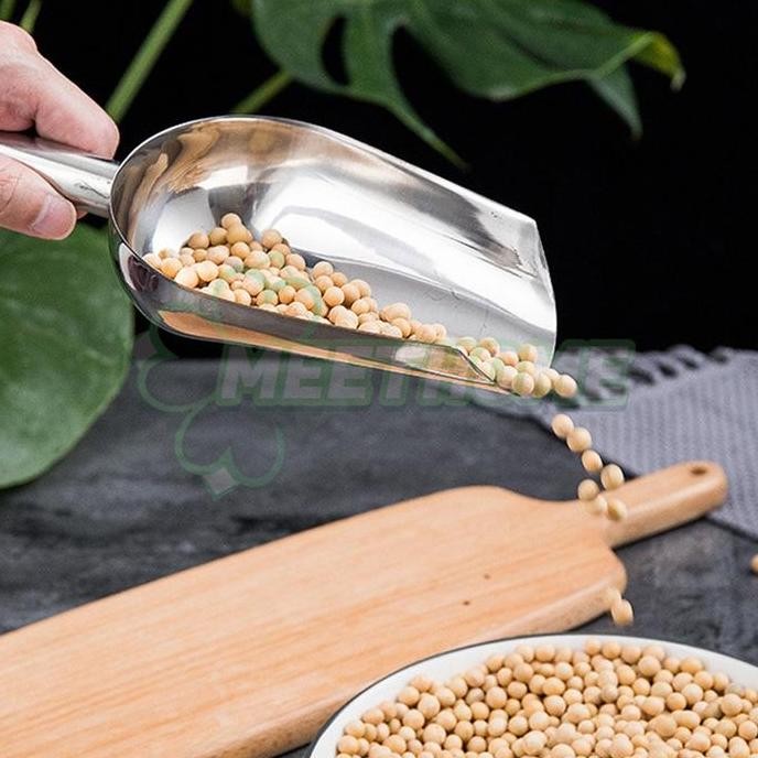 

Terlaris Sendok Skop Es Batu Stainless Tebal/Skop Serokan Beras Tepung/Skop Gula Kopi Terigu