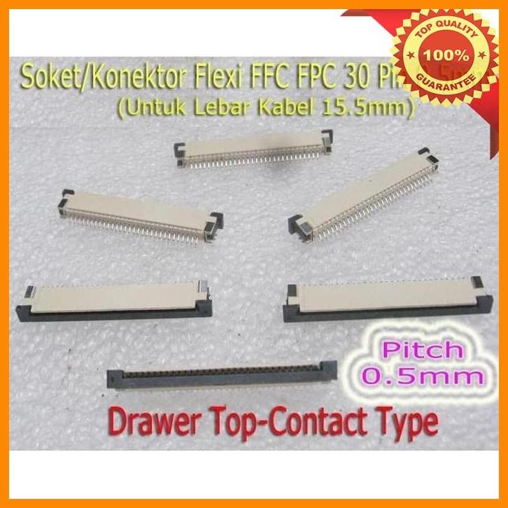 [MCS] SOKET/KONEKTOR FLEXI FFC FPC 30 PIN 0.5MM DRAWER TOP CONTACT TYPE