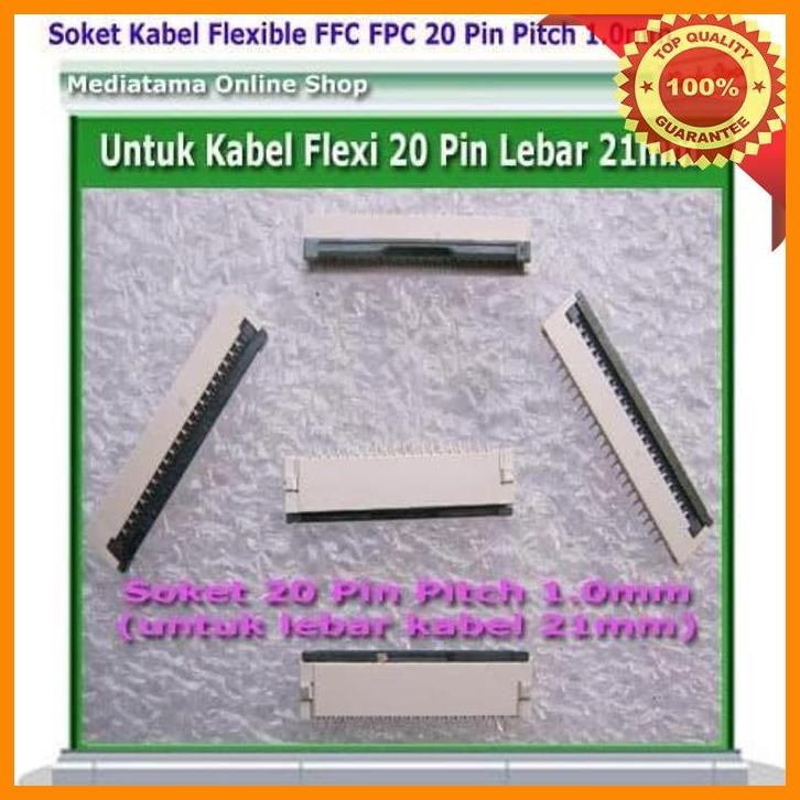 [MCS] SOKET/KONEKTOR FLEXI FFC FPC 20 PIN PITCH 1.0MM LEBAR 21MM CLAMSHELL