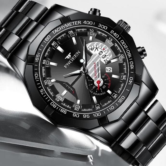 Jam Tangan Pria Bisnis Asli Fngeen Premium Original New Model Terbaru Tahan Air Anti Karat Kalender 