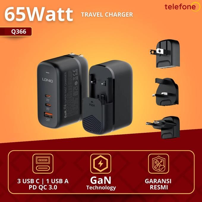 LDNIO Q366 65W GaN Super Fast Charger adapter ORIGINAL