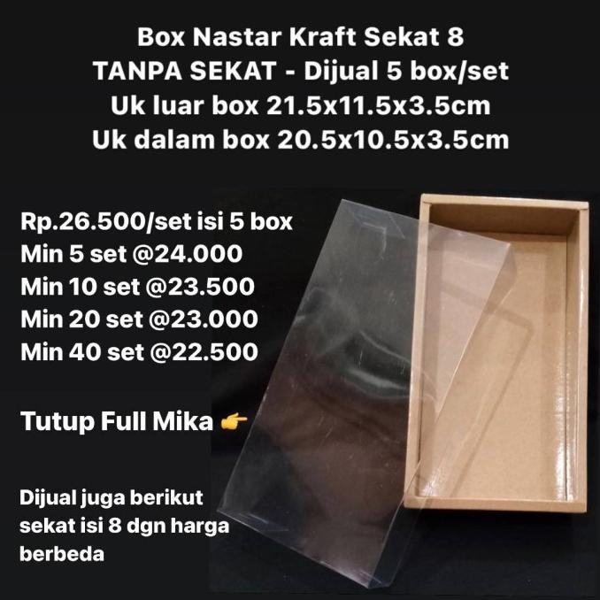 

Diskon! Box Nastar Kraft Sekat 8 Tanpa Sekat - Dijual 5 Box/Set