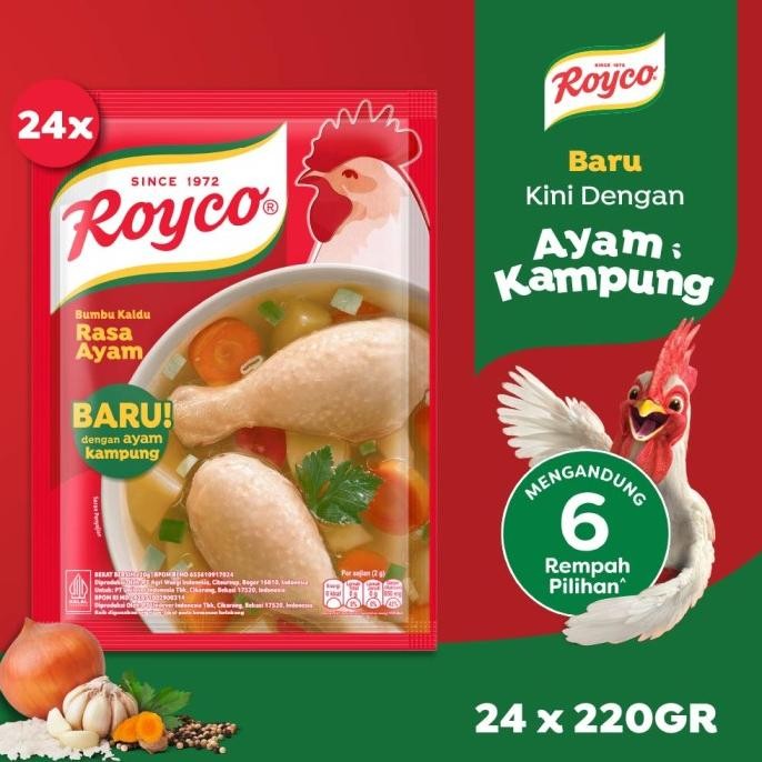 

Terbaru ROYCO BUMBU KALDU AYAM PENYEDAP RASA 230G Isi 24 - Multipacks