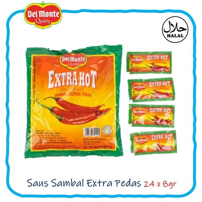 

DELMONTE Saus Sambal Extra Hot Sachet 8gr X 24sch Chili Sauce