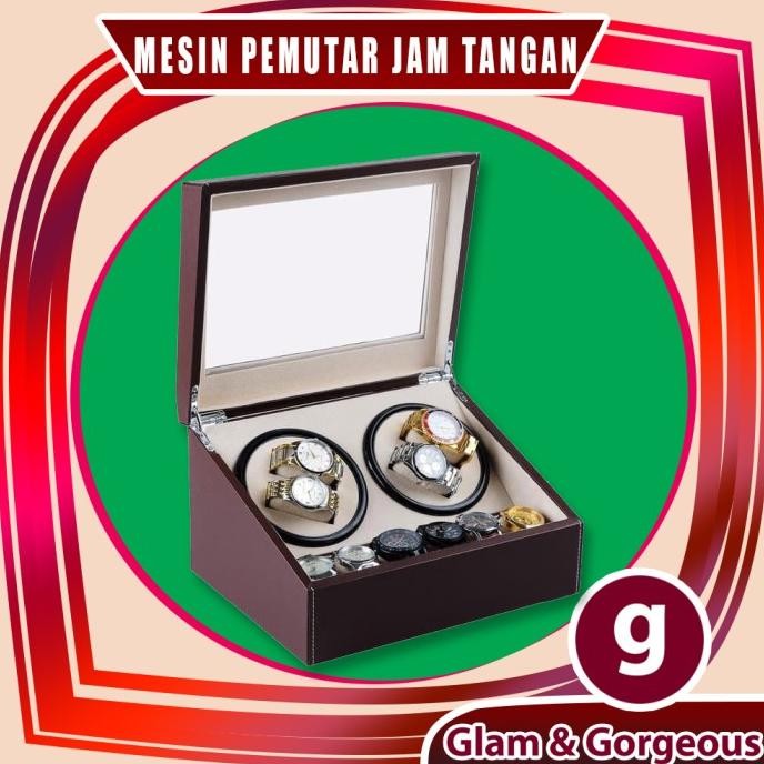 Pemutar Jam Tangan Otomatis Ww001 / Watch Winder 4+6 Bonus Adaptor