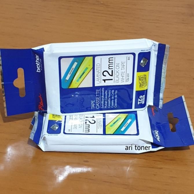 

TERBARU - Brother Label Tape Tze-231 12mm Black On White Original