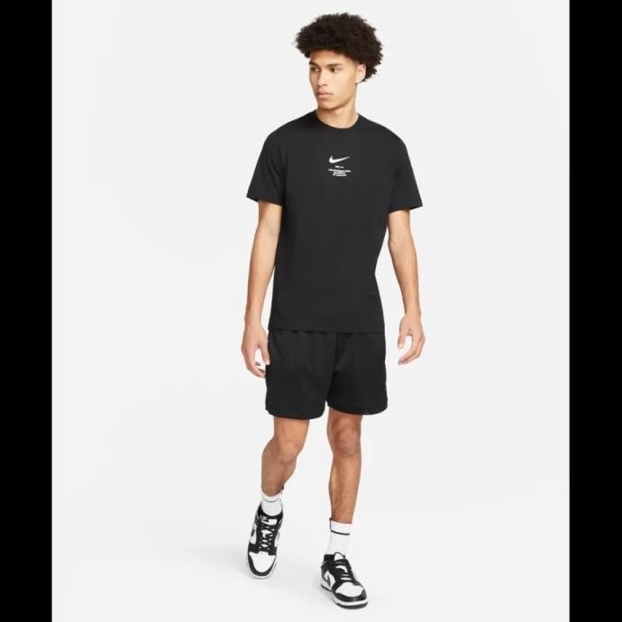 baru  Kaos Nike Sportswear Big Swoosh Logo Tee Black White Original BNIP murah