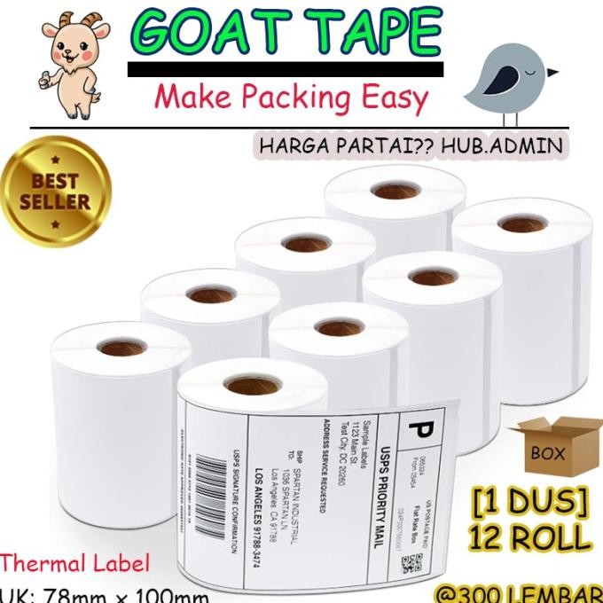 

NEW Label Thermal 78X100 [BOX] Label Printer Barcode 78 X 100 mm 300 Pcs