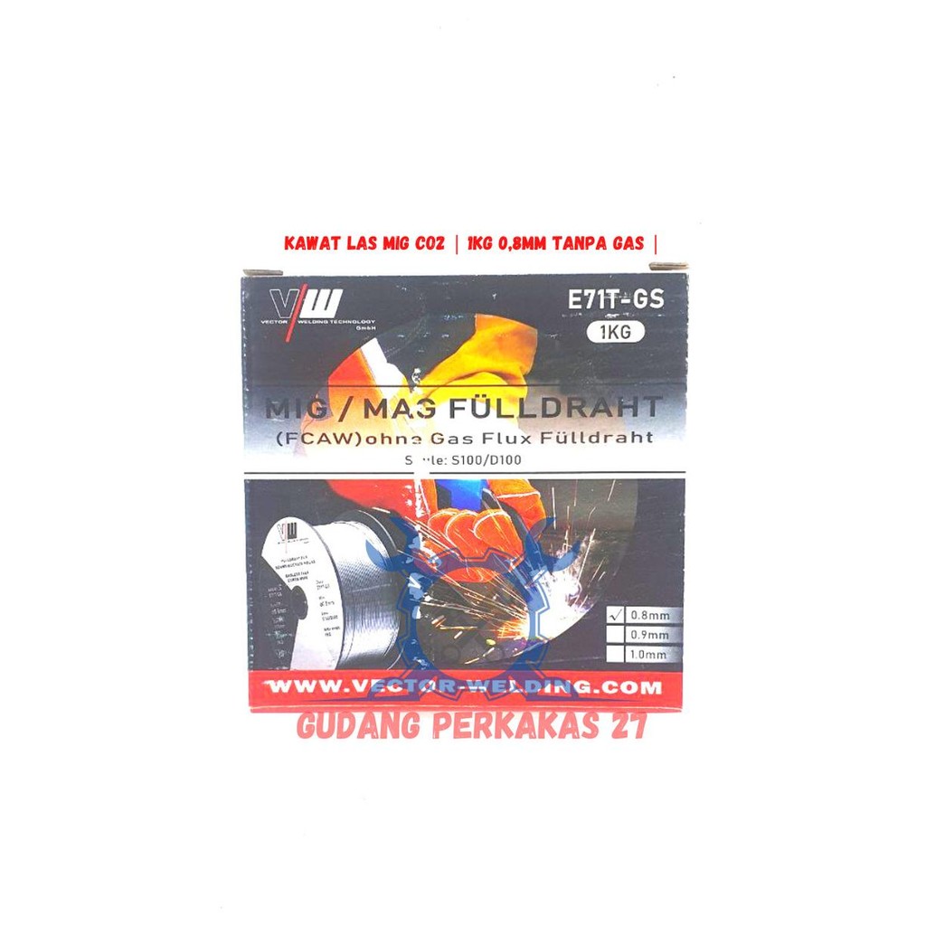 Kawat Las Mig Co2 Diamater 0,8Mm Tanpa Gas 1Kg Kawat Las Mig 1 Kg New Stok