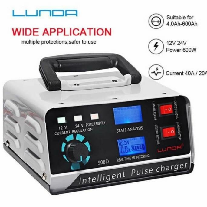 Grosir Battery Charger Digital 12V/24V 400Ah Upto Charger Aki 12V/24V 400Ah