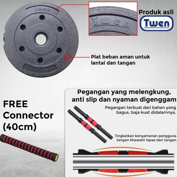 Sale Dumbbell Set 50Kg Adjustable Twen Original Angkat Beban Barbel Dumbel