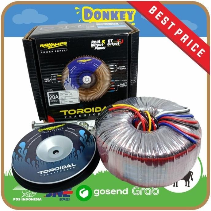 Trafo Toroid 20A 55-65V Ct Travo Toroid Rawamps Original New Stok