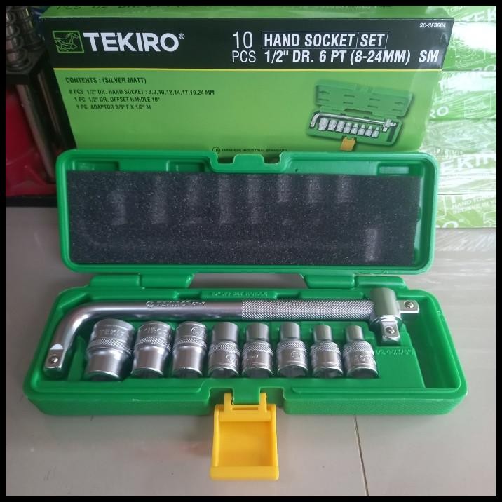 Tekiro Kunci Sock 10Pcs 8-24 Kunci Sok 1/2" Socket Set Tekiro 10 Pcs