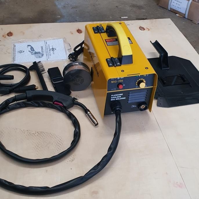 Mesin Las Mig 200 Gasless Welder Set, Welding Gasless Mig 200 Set New Stok