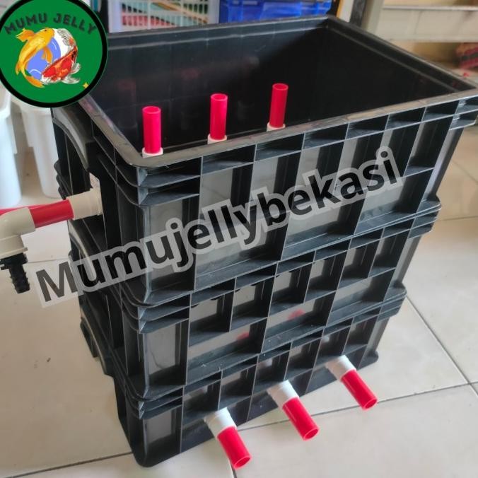 siap kirim trickle box filter kolam koi paket hemat 3 susun