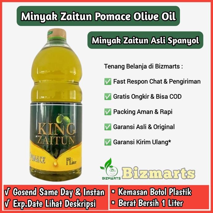 

EXP LAMA MINYAK ZAITUN UNTUK MASAK/GORENG OLIVE OIL 1 LITER KING POMACE ORI