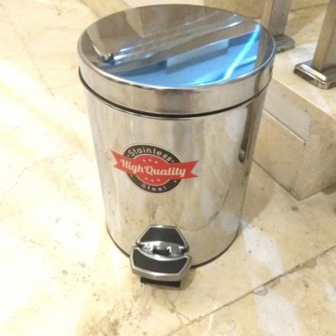 Tempat Sampah Injak Stainless/Tong Sampah Injak/Maspion Dustbin Pedal