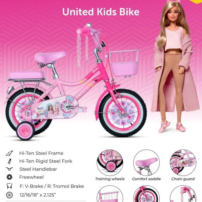 Sepeda Anak Perempuan Mini United Barbie 12 inch,16 inch dan 18 inch HAR