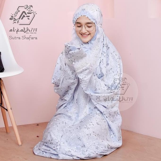 Mukena Terusan Dewasa Sutra Shafara Kain Lembut Motif Mewah ADI