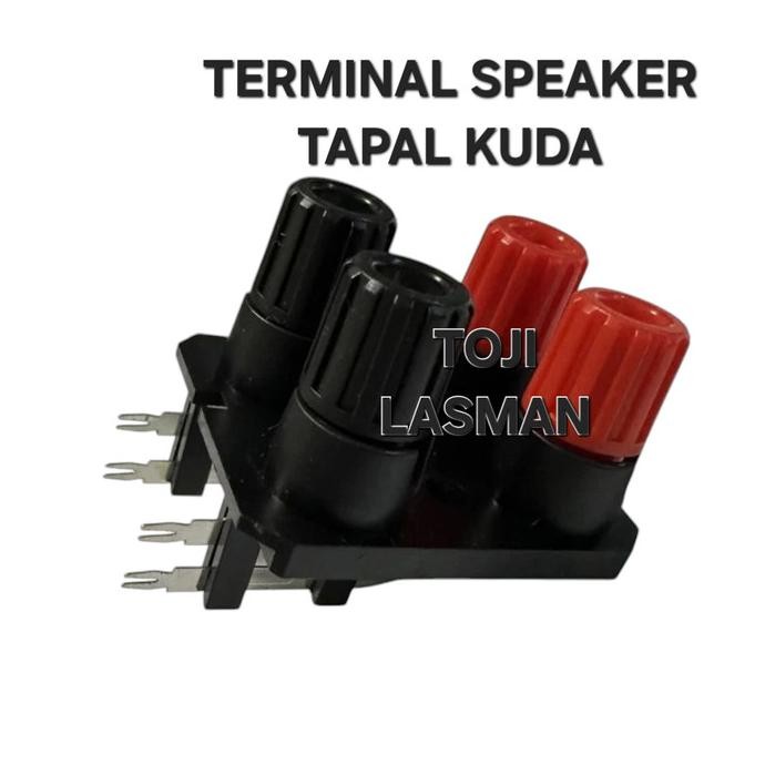 Murah ( TERMINAL SPEAKER TAPAL KUDA )    SOKET JACK SPEKER PUTAR BIDING POSH 4P BUILDING POS 4 PIN P