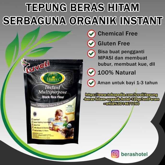 

Terlaris Tepung Beras Hitam Organik Hotel 120Gr