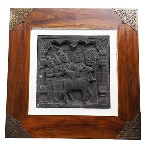Produk Unggulan] 62cm Figura Jati Relief Batu / Stone Relief Framed - Hidup Buddha #2