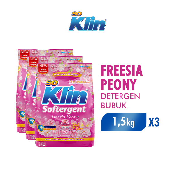 So Klin Powder Detergent Freesia Peony 1,5 kg x3