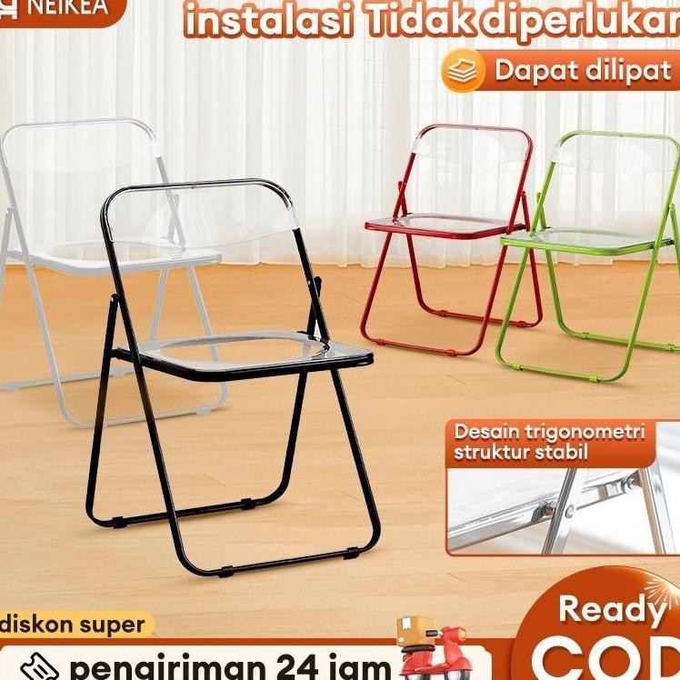 Dapat dilipatKursi Belajar Lipat Kursi Transparan Lipat Kursi Lipat Kursi Portable Kursi Outdoor Lip