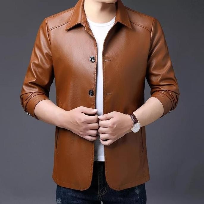 jaket kulit semi jas semi blazer 100% original dari kulit asli domba/ jaket kulit asli pria murah