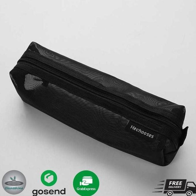 

ASB Simple Pencil Stationery Case Tempat Pensil Transparan Bahan Mesh