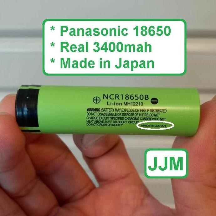 Baterai Panasonic 18650 Batere Laptop NCR 18650B 3400mah Japan - Batere Cas NCR18650B Asli Jepang - 
