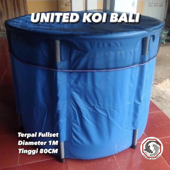 TERMURAH - KOLAM TERPAL VET BULAT ORCHID FULLSET TERPAL IKAN KOI DIAMETER 1M