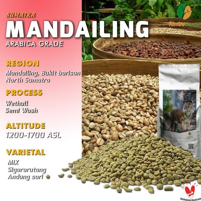 

ready stock arabica green bean Mandheling Wethull process 1kg