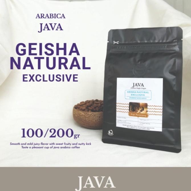 

ready stock Arabica Java Geisha Natural Exclusive Kopi Bean, Bubuk 100-200gr