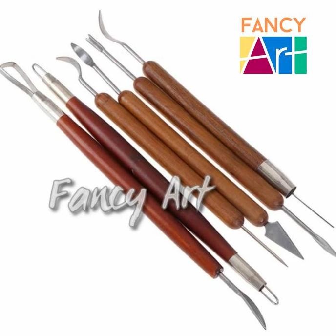 

baru !!! Clay Sculpting Wax Pottery Carving Tool set 6 (Wood Ceramic Polymer)