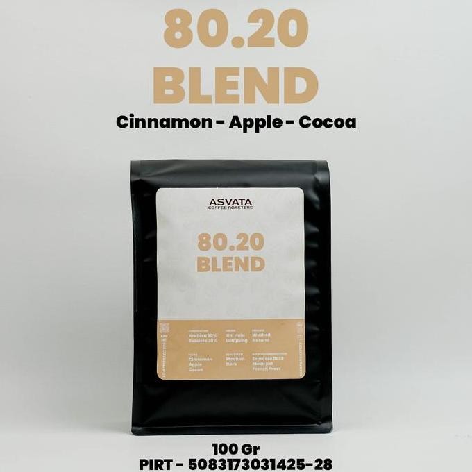 

ready stock Asvata Coffee Blend 80.20 100 Gram Biji Kopi Susu Roast Beans Ijen Halu Medium Dark Roast