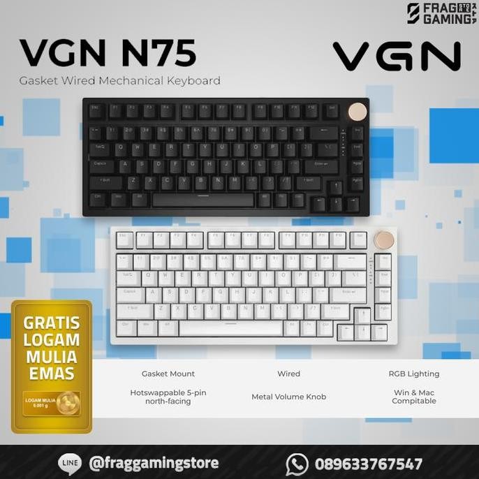 VGN N75 Gaming Mechanical Keyboard 75% VGNN75 N-75