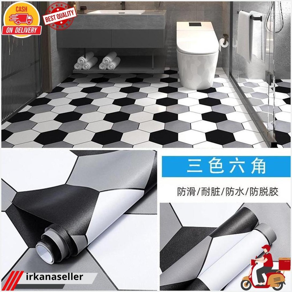 5M * 61Cm Pvc Stiker Lantai Stiker Perekat Lantai Stiker Dinding Kamar Mandi Stiker Lantai Tahan Air