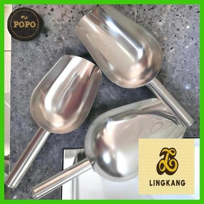 

Terlaris - Sendok Sekop Stainless Skop Serokan Es Gula Tepung Beras Ice Scoop